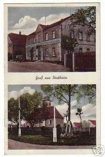 schöne Ak Gruss aus Stockheim Gasthof 1937