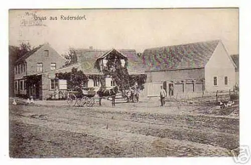 schöne Ak Gruss aus Rudersdorf Dorfansicht 1908