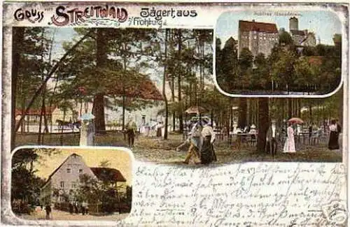 schöne Ak Gruss aus Streitwald bei Frohburg Gasthof1902