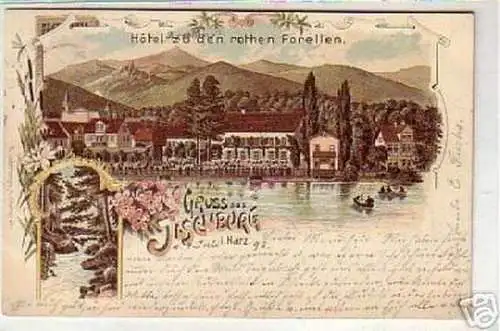 schöne Ak Gruss aus Ilsenburg im Harz Hotel 1893