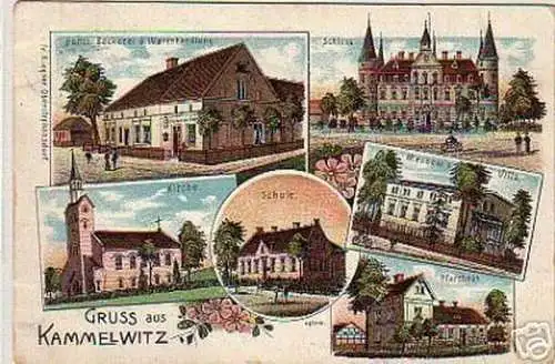 schöne Ak Gruss aus Kammelwitz Bäckerei usw. 1910