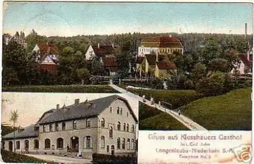 schöne Ak Gruss aus Langenleuba Niederhain Gasthof 1901