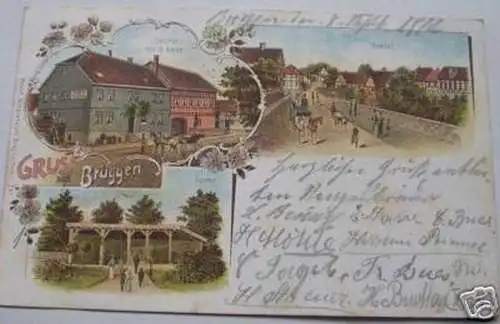 schöne Ak Gruss aus Brüggen Gasthof usw. um 1900