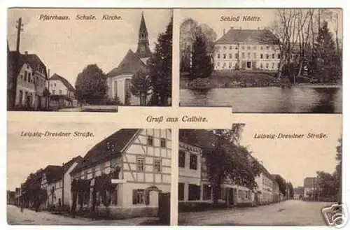 schöne Ak Gruss aus Calbitz Schule usw. um 1920