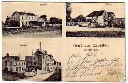 schöne Ak Gruss aus Capellen an der Erft 1914