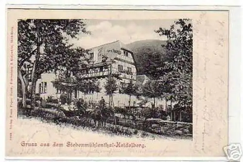 schöne Ak Gruss aus dem Siebenmühlenthal Heidelberg