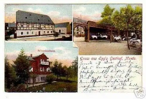 schöne Ak Gruss aus Eggs Gasthof Mulda 1915