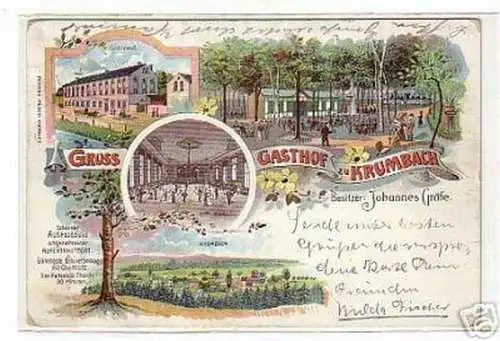 schöne Ak Gruss aus Gasthof zu Krumbach 1903