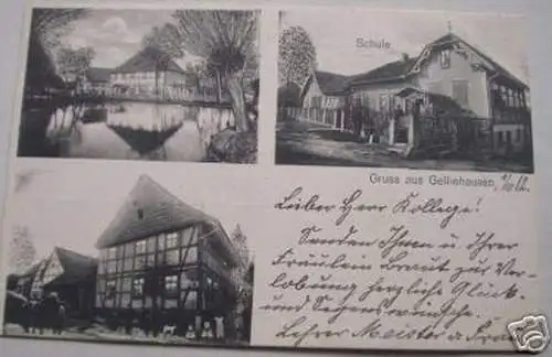 schöne Ak Gruss aus Gelliehausen mit Schule usw. 1912