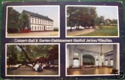 schöne Ak Gasthof Jerisau bei Glauchau 1922