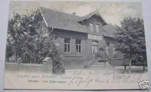 schöne Ak Gasthof zum Bahnhof in Banteln 1906