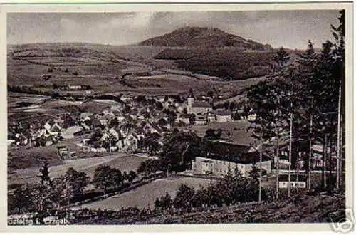 schöne Ak Geising im Erzgebirge Totalansicht 1939