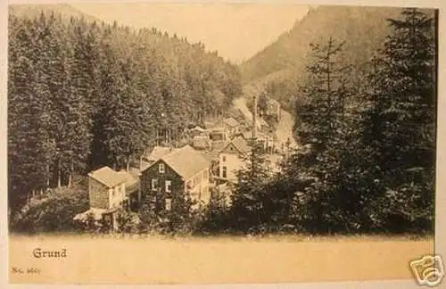 schöne Ak Grund im Harz Totalansicht um 1900