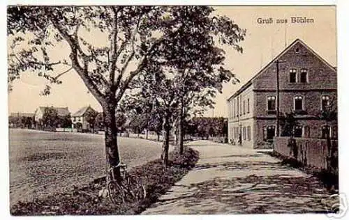 schöne Ak Gruss aus Böhlen Dorfstrasse 1927