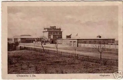 schöne Ak Chemnitz in Sachsen Flughafen 1930