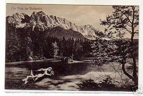 schöne Ak Die Nixe im Badersee 1920