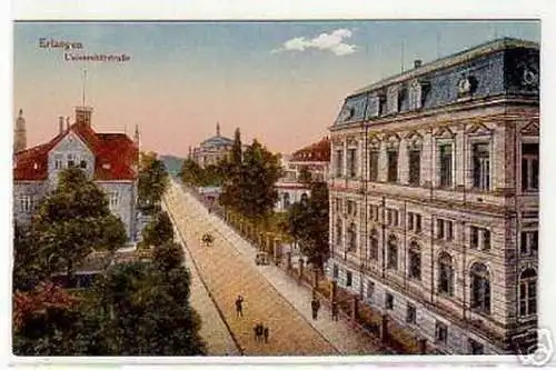 schöne Ak Erlangen Universitätsstrasse um 1910