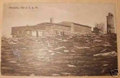 schöne Ak Brocken 1142 Meter über dem Meer 1926