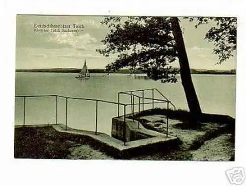 schöne Ak Deutschbaselitzer Teich Sachsen um 1920