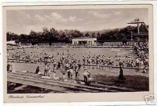 schöne Ak Altenburg Sommerbad mit Sprungturm um 1940