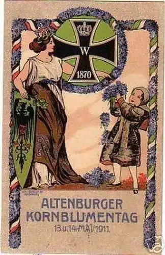 schöne Ak Altenburger Kornblumentag 13.u.14. Mai 1911