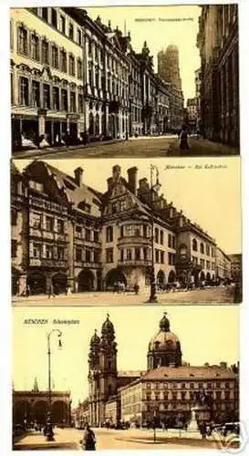 3 schöne Ak München Odeonsplatz usw. um 1930