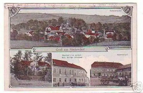 06709 Ak Gruß aus Niederndorf Gasthof usw. 1922