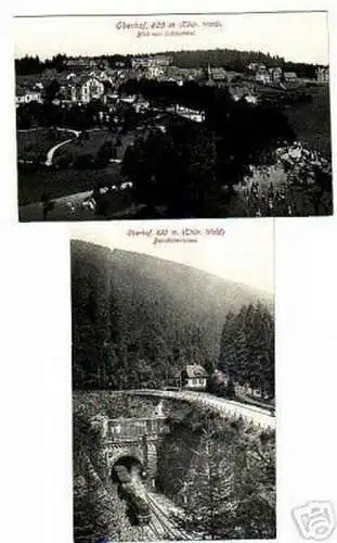 2 schöne Ak Oberhof Brandleitentunnel usw. um 1920