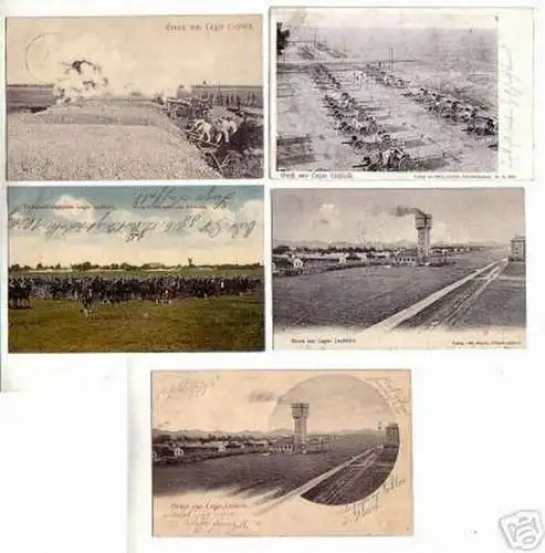 5 schöne Ak Gruss aus Lager Lechfeld um 1906