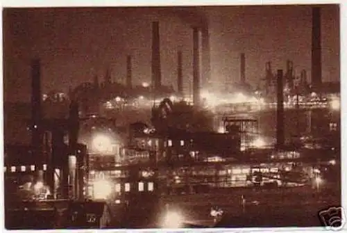 05679 Ak Völklingen Eisen Werke bei Nacht um 1930