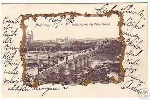 05566 Ak Magdeburg Panorama von der Friedrichstadt 1902