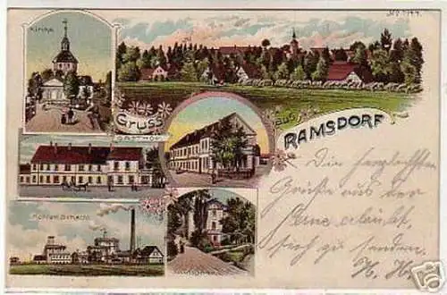 04741 Ak Gruß aus Ramsdorf Kohlenschacht usw. 1906