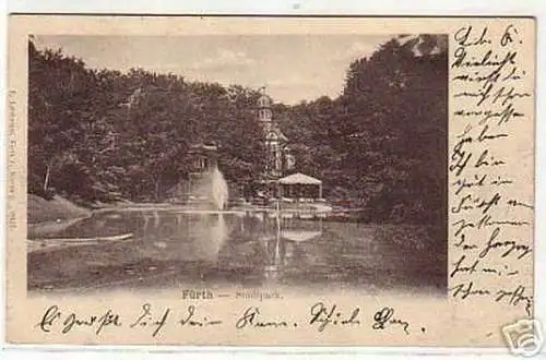 04827 Ak Fürth Bayern Stadtpark 1904