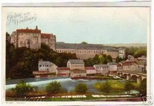 05023 Ak Gruss aus Weilburg Totalansicht um 1900