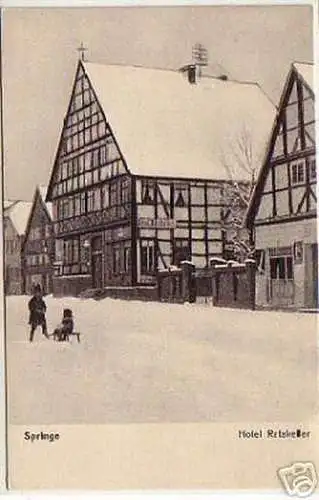 05197 Ak Springe Hotel Ratskeller im Winter um 1930