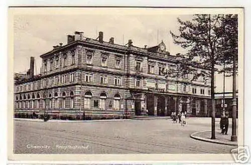 05319 Ak Chemnitz Hauptbahnhof Piano Haus 1938