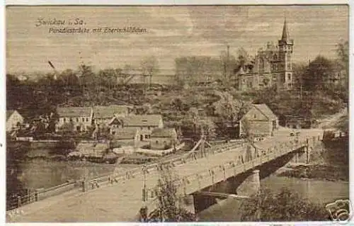 04622 Ak Zwickau in Sa. Paradiesbrücke 1914