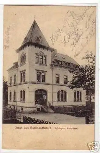 04642 Ak Gruß aus Burkhardtsdorf i. Erzg. Konditorei 1914