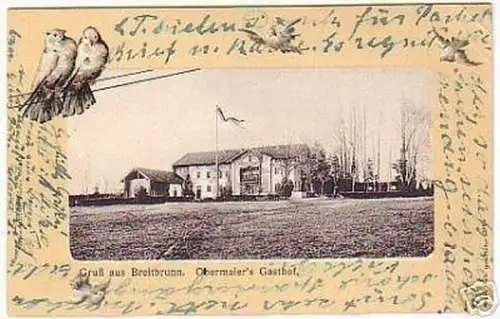 04673 Ak Gruß aus Breitbrunn Obermaiers Gasthof 1909