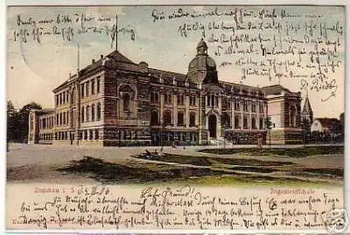 04619 Präge Ak Zwickau in Sachsen Ingenieurschule 1906