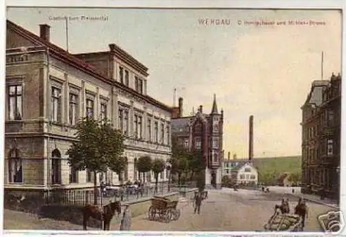 04702 Ak Werdau gasthof zum Pleissenthal 1907