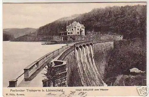 04576 Ak Fuelbecker Thalsperre bei Lüdenscheid 1904