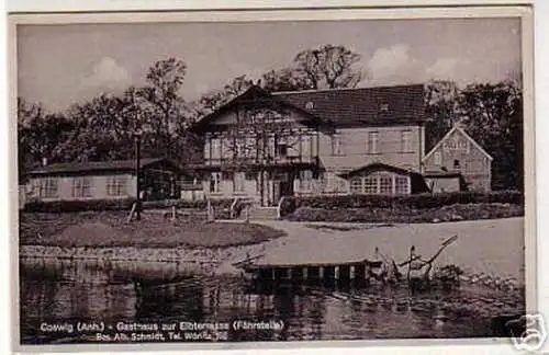 04446 Ak Coswig Gasthaus zur Elbterasse um 1930