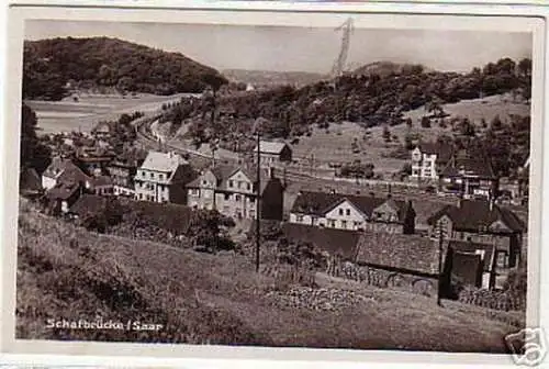 04500 Ak Schafbrücke Saar Totalansicht um 1940