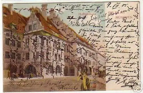 04303 Ak Gruss aus München Hofbräuhaus 1905