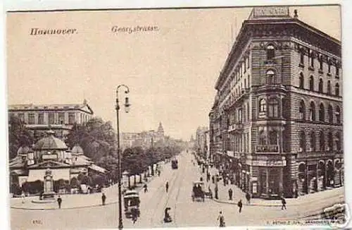 04322 Ak Hannover Georgstrasse mit Verkehr um 1910