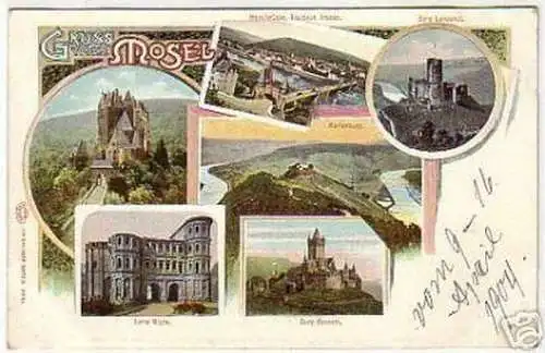 04348 Ak Gruss von der Mosel 1904