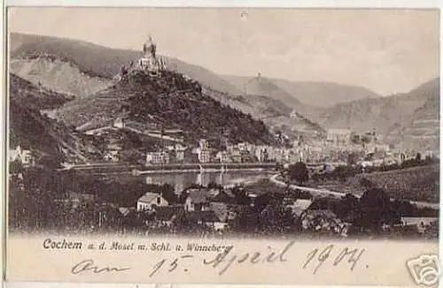 04392 Ak Cochem an der Mosel Totalansicht 1904