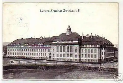 04119 Ak Lehrer Seminar Zwickau in Sachsen 1914