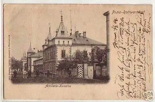 04122 Ak Pirna Rottwernsdorf Artillerie Kaserne 1902